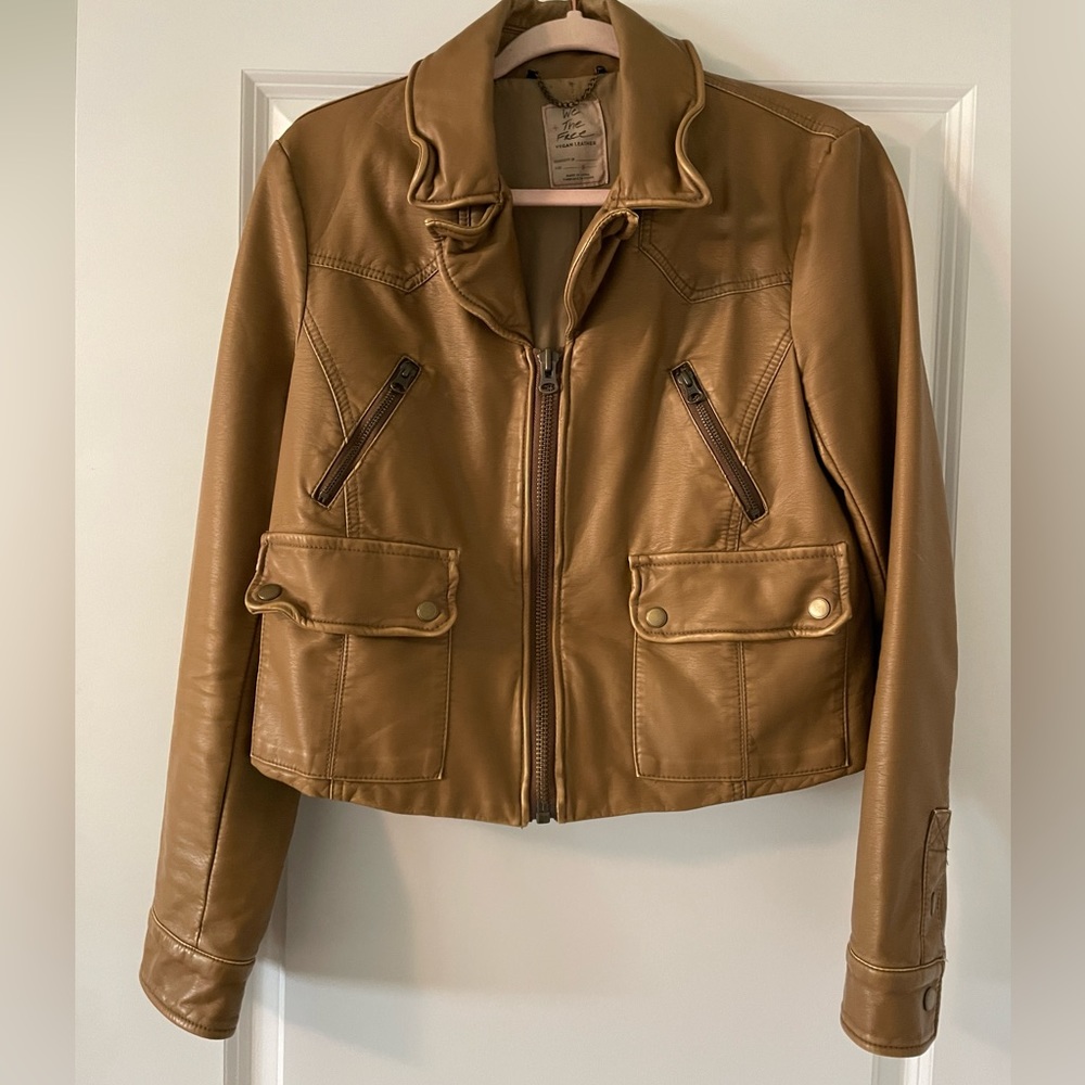 Free People Vegan Leather Jacket, small